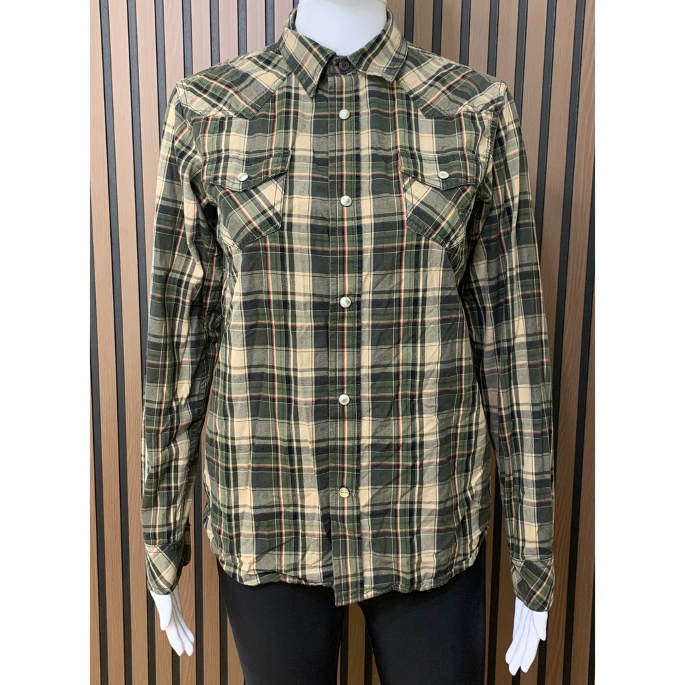 Ariat Retro Fit Women's Green Plaid Western Snap Long Sleeve Shirt Large L